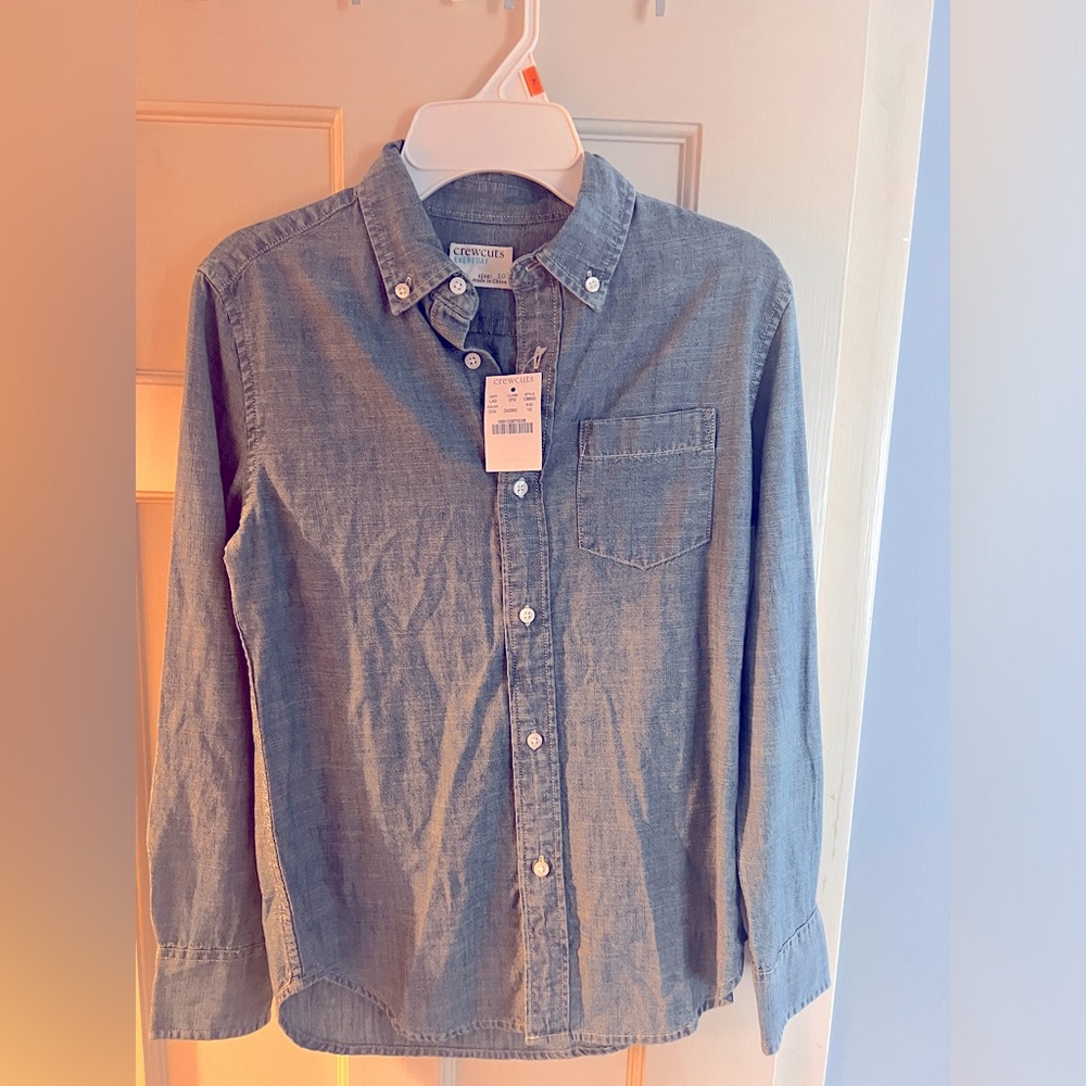 Blue denim button down jcrew size 10 NWT